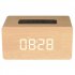 Alarm Clock Bluetooth Speaker - AUX In, TF Card Slot, Bluetooth 4.2, Hand-free, FM, Wooden Box, 1500mAh Battery